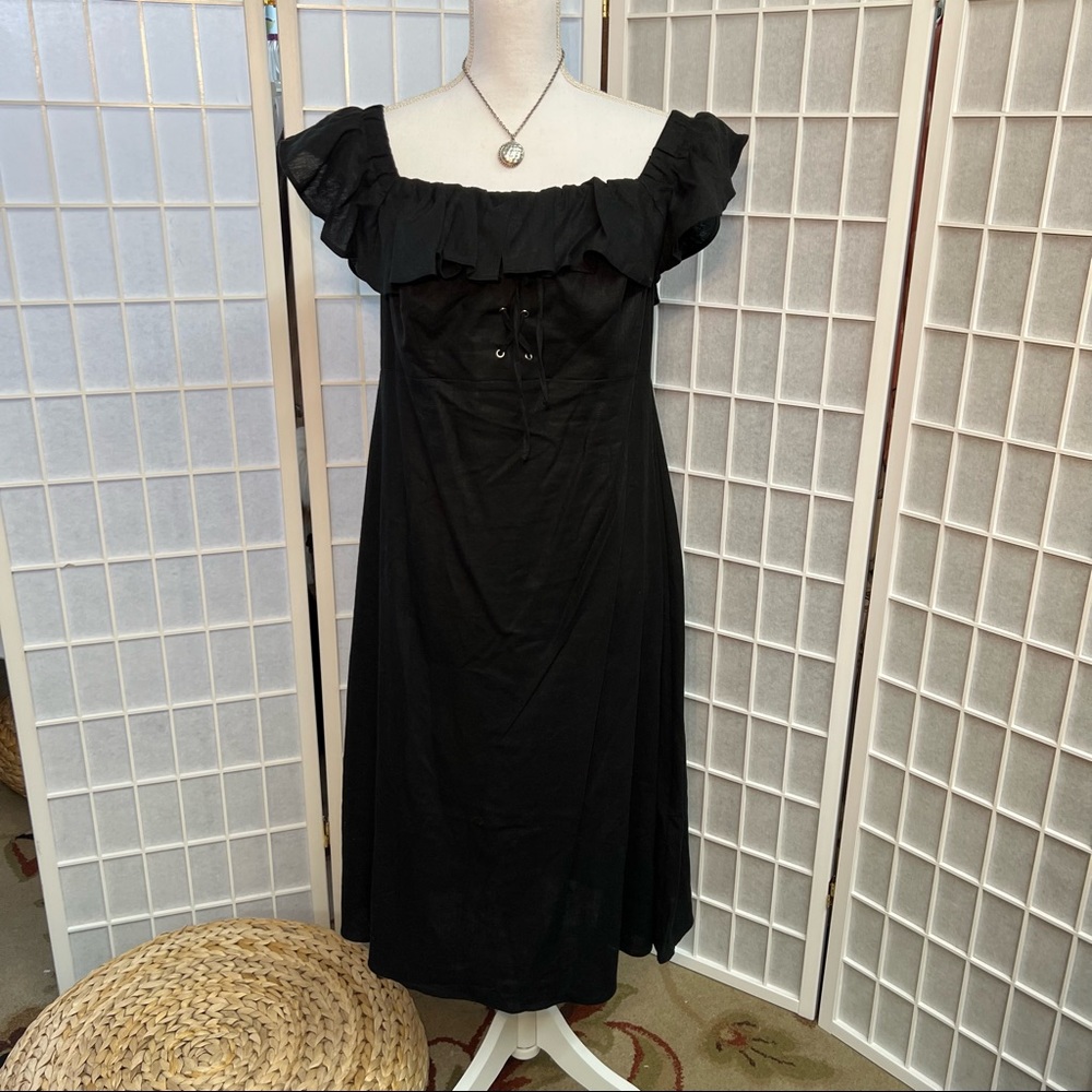ASOS Off the Shoulder Black Dress